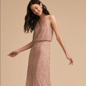 BHLDN Blaise Dress in Sandstone/Blush